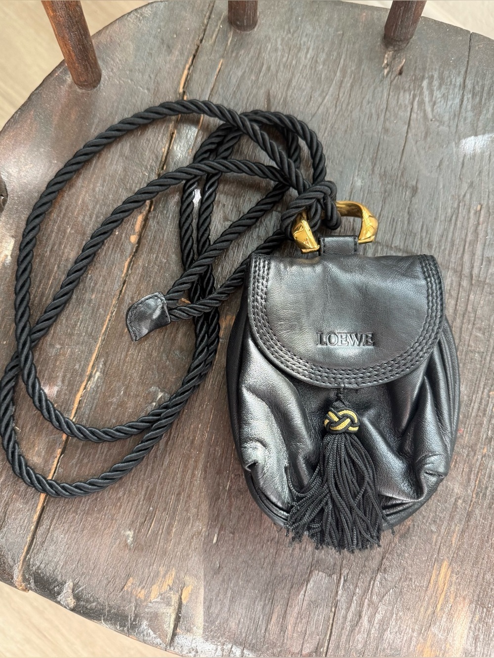 Loewe Nappa Leather Mini Tassel Crossbody Pouch - Vintage